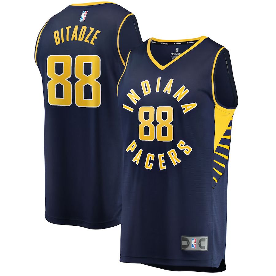 Men Indiana Pacers #88 Goga Bitadze Fanatics Branded Navy Fast Break Replica NBA Jersey->customized nba jersey->Custom Jersey